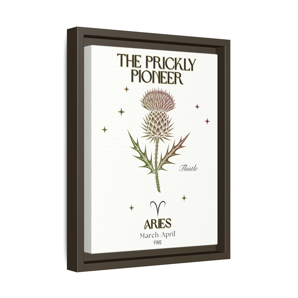 Aries The Prickly Pioneer Thistle Framed Matte Canvas