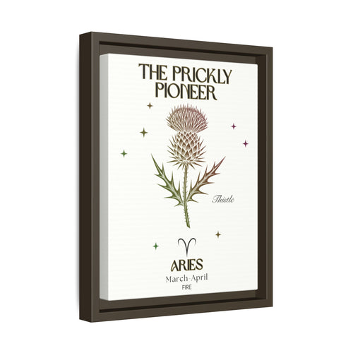 Aries The Prickly Pioneer Thistle Framed Matte Canvas