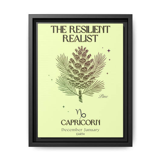 Capricorn The Resilient Realist Pine Matte Canvas, Framed