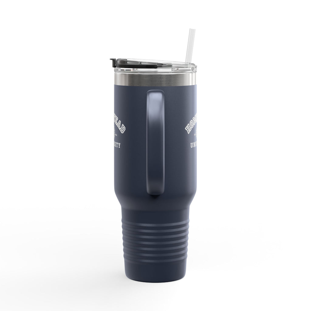 Homestead University 40oz Insulated Travel Mug – Large Stainless Tumbler with Straw