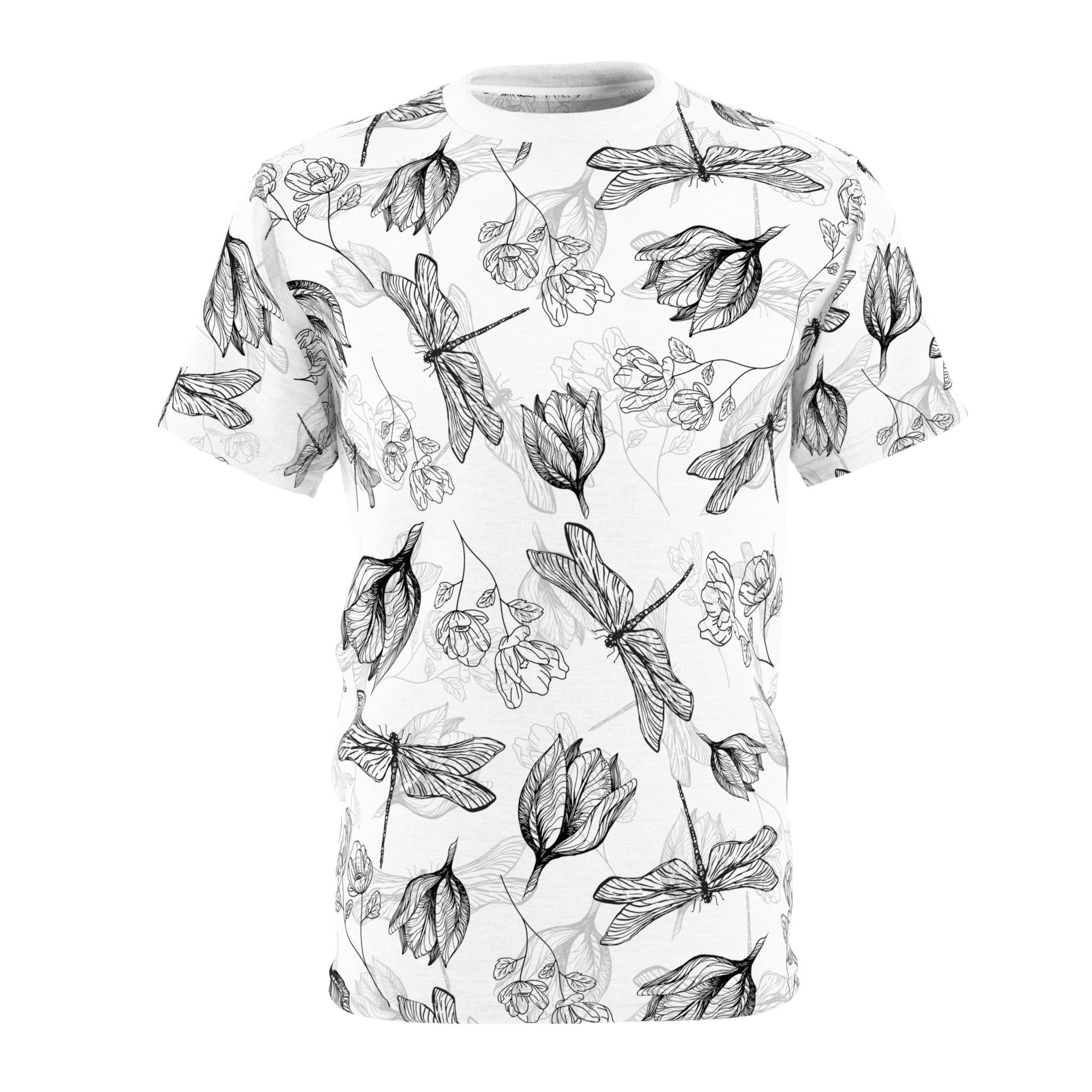 Dragonfly Floral Garden Unisex T-Shirt