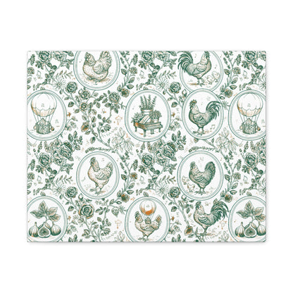 Botanical Coop Toile Canvas Art