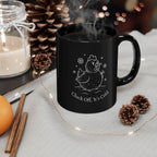 Cluck Off, It's Cold Snow Chicken Black Ceramic Mug