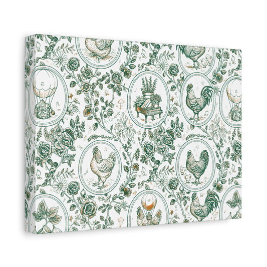 Botanical Coop Toile Canvas Art