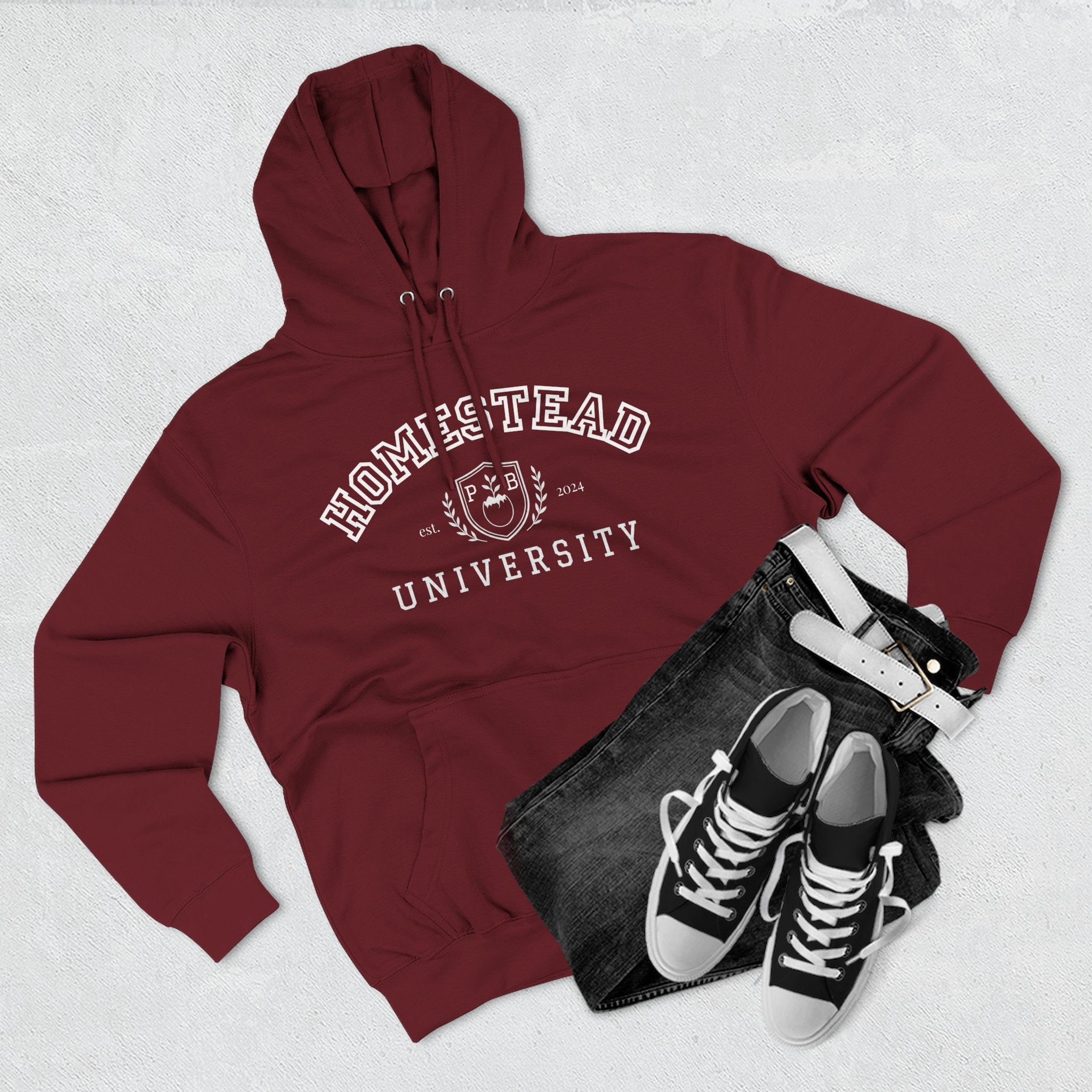 Homestead University Hoodie — Cozy Collegiate Fleece Pullover