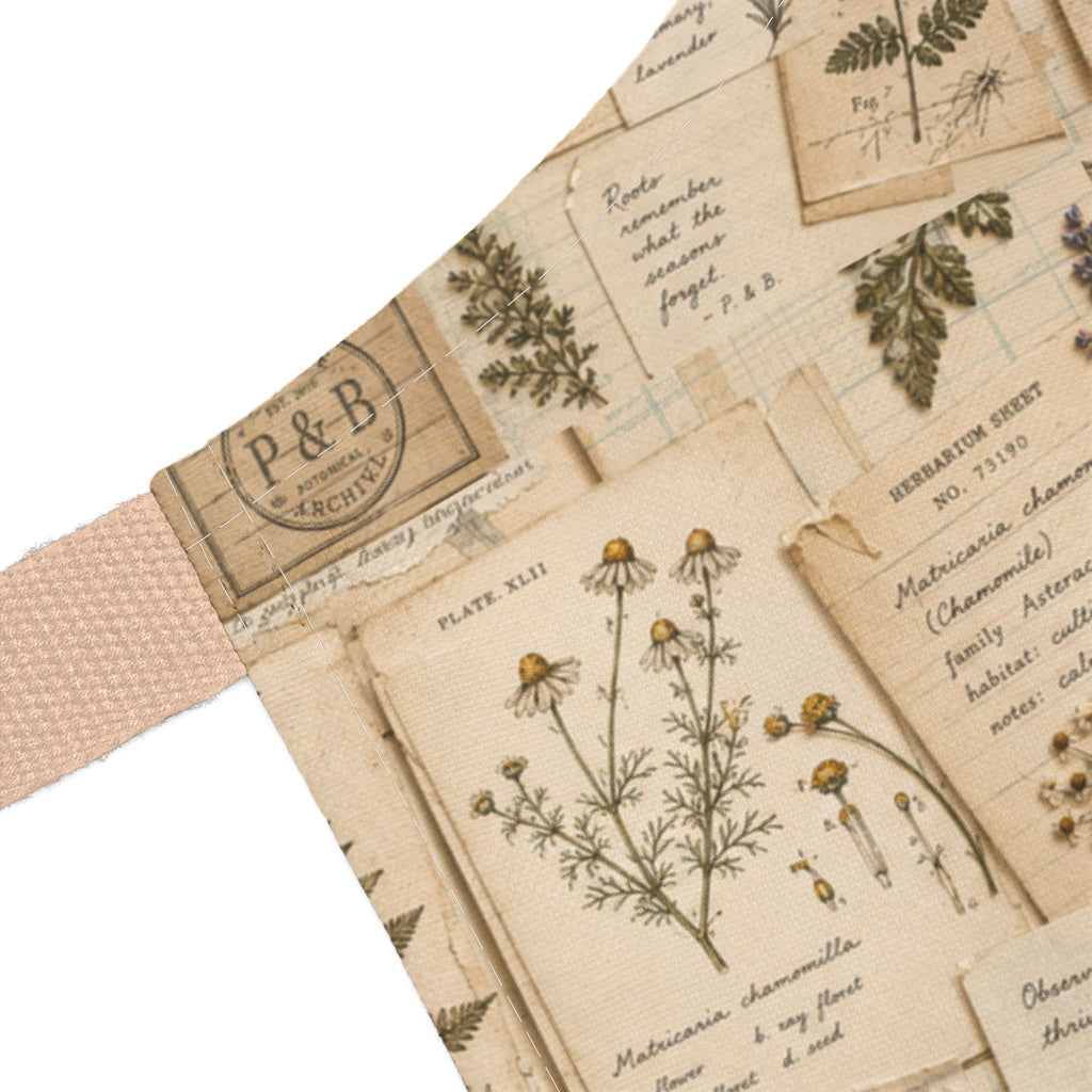 Vintage Botanical Studies Kitchen Apron