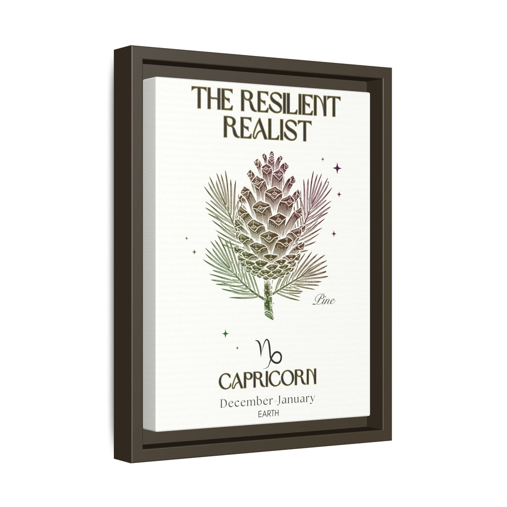 Capricorn The Resilient Realist Pine Framed Matte Canvas