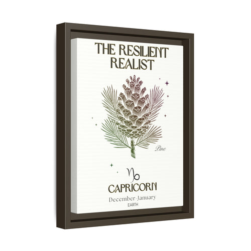 Capricorn The Resilient Realist Pine Framed Matte Canvas