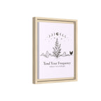 Tend Your Frequency: Adjust Accordingly Botanical Moon Phase Framed Canvas Print