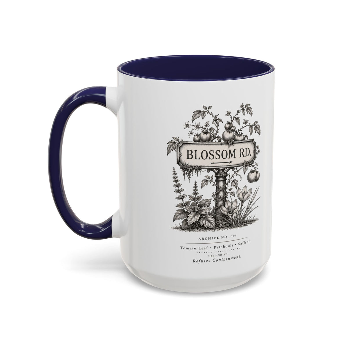 BLOSSOM RD Vintage Botanical Ceramic Accent Mug