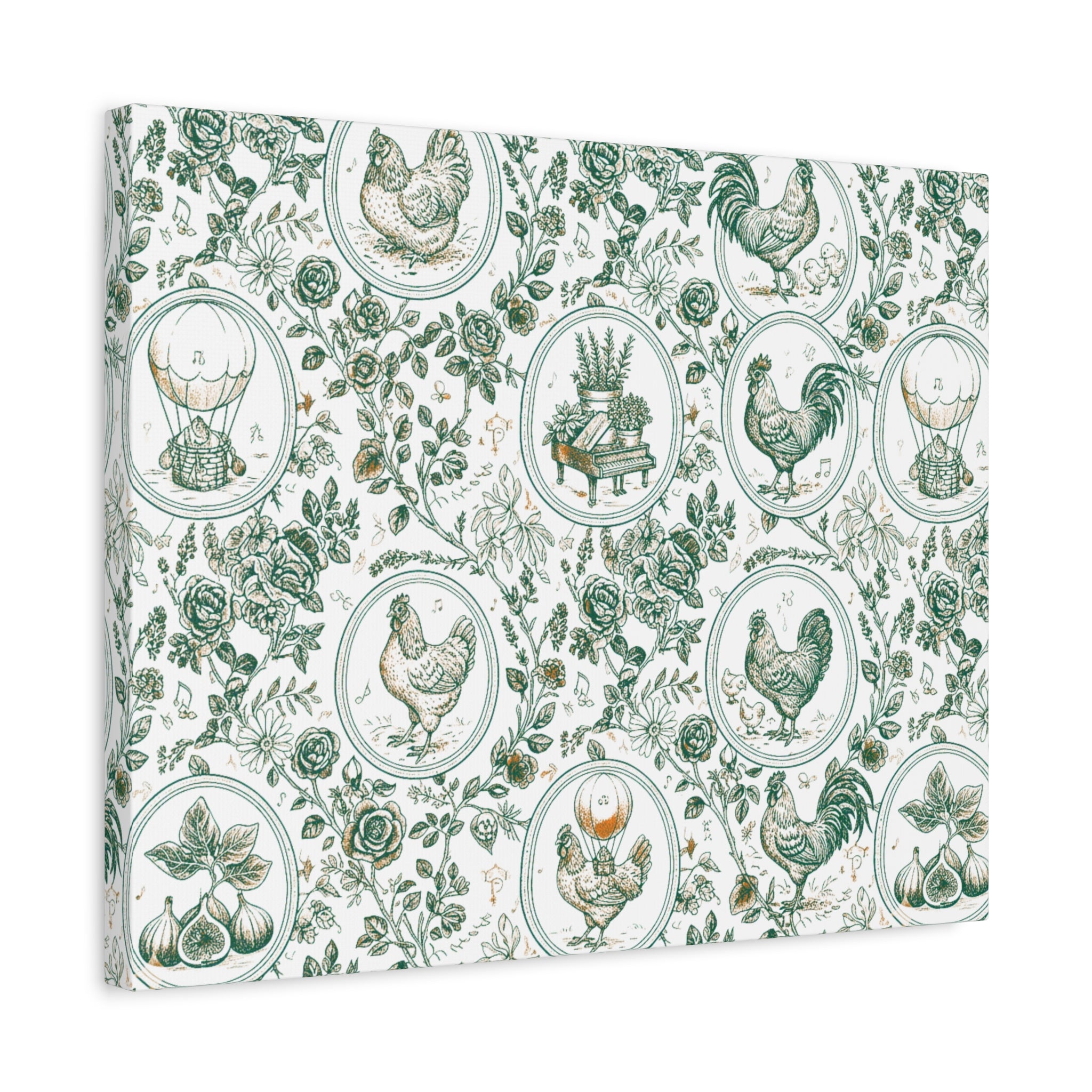 Botanical Coop Toile Canvas Art