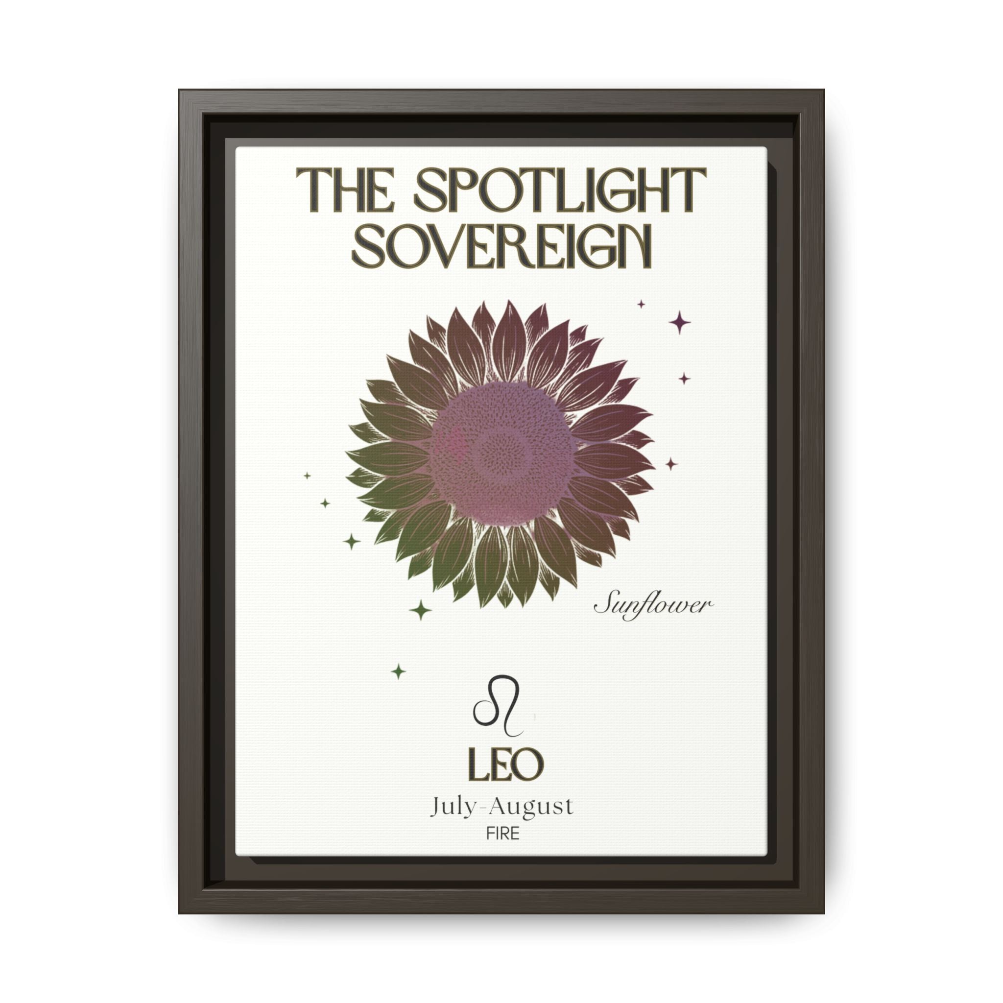 Leo The Spotlight Sovereign Sunflower Framed Matte Canvas