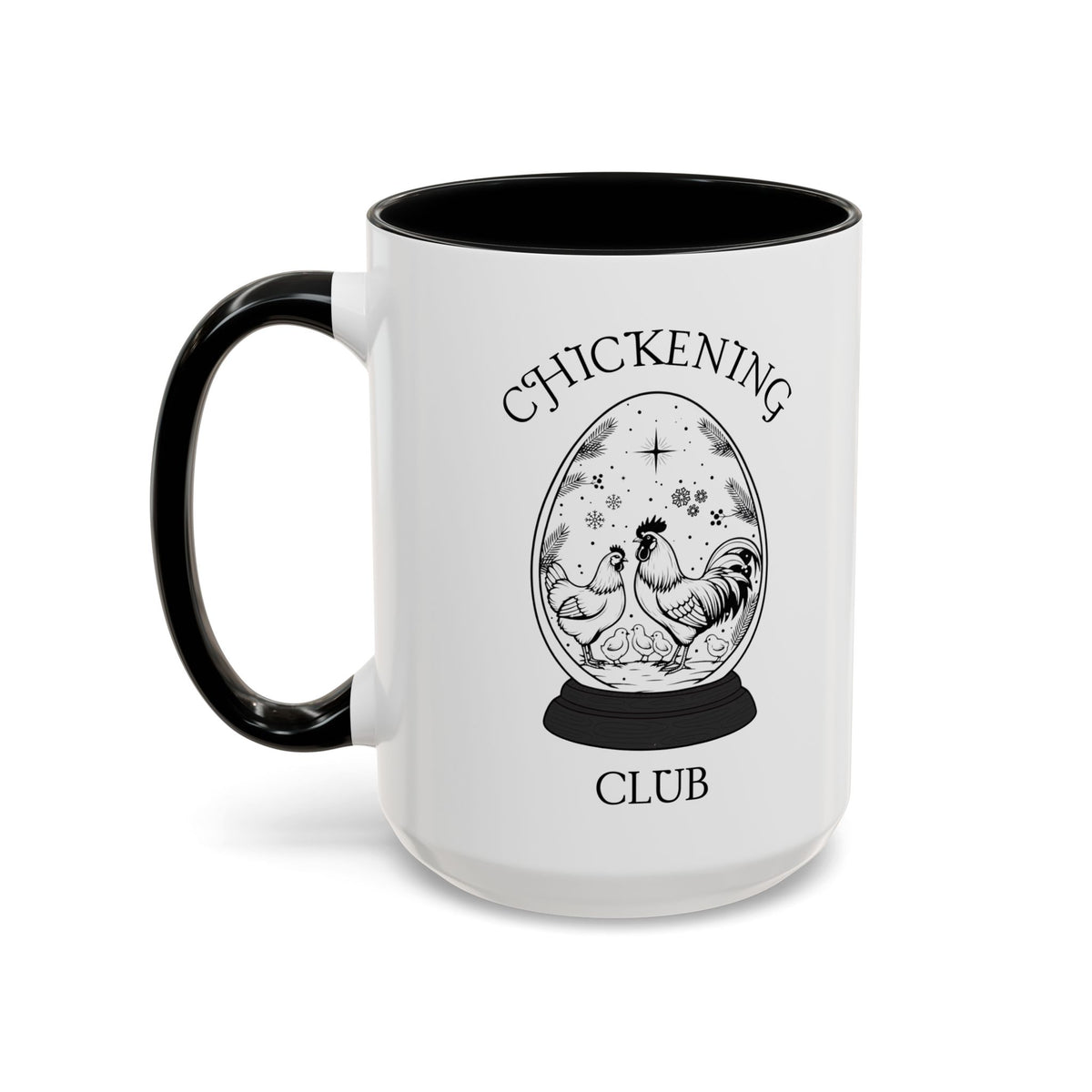 Chickening Club Winter Wonderland Snow Globe Ceramic Accent Mug