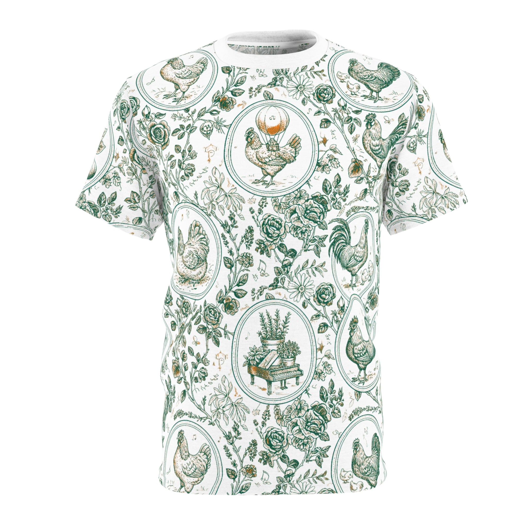 Botanical Coop Toile Vintage Farmhouse Tee