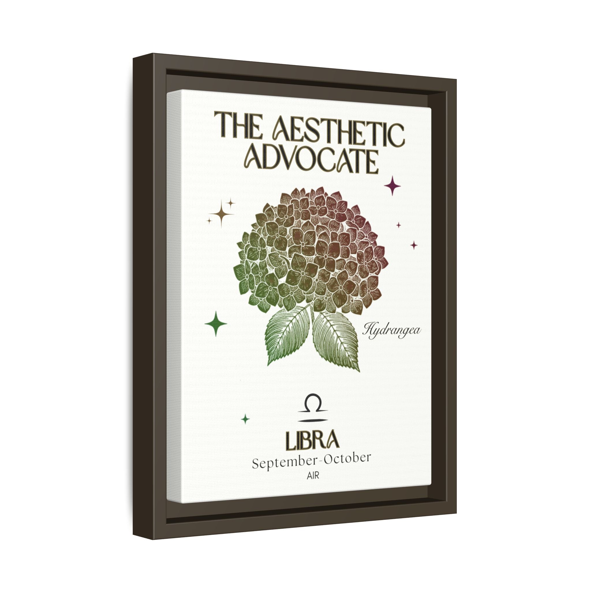 Libra The Aesthetic Advocate Hydrangea Framed Matte Canvas