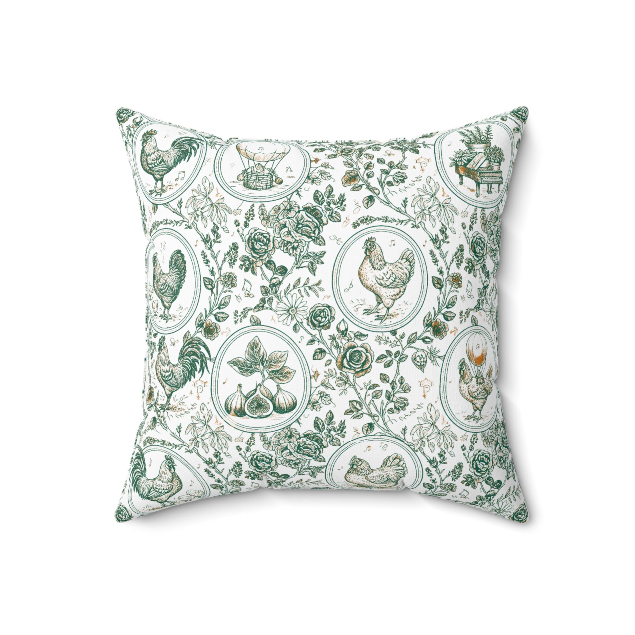 Botanical Coop Toile Accent Pillow