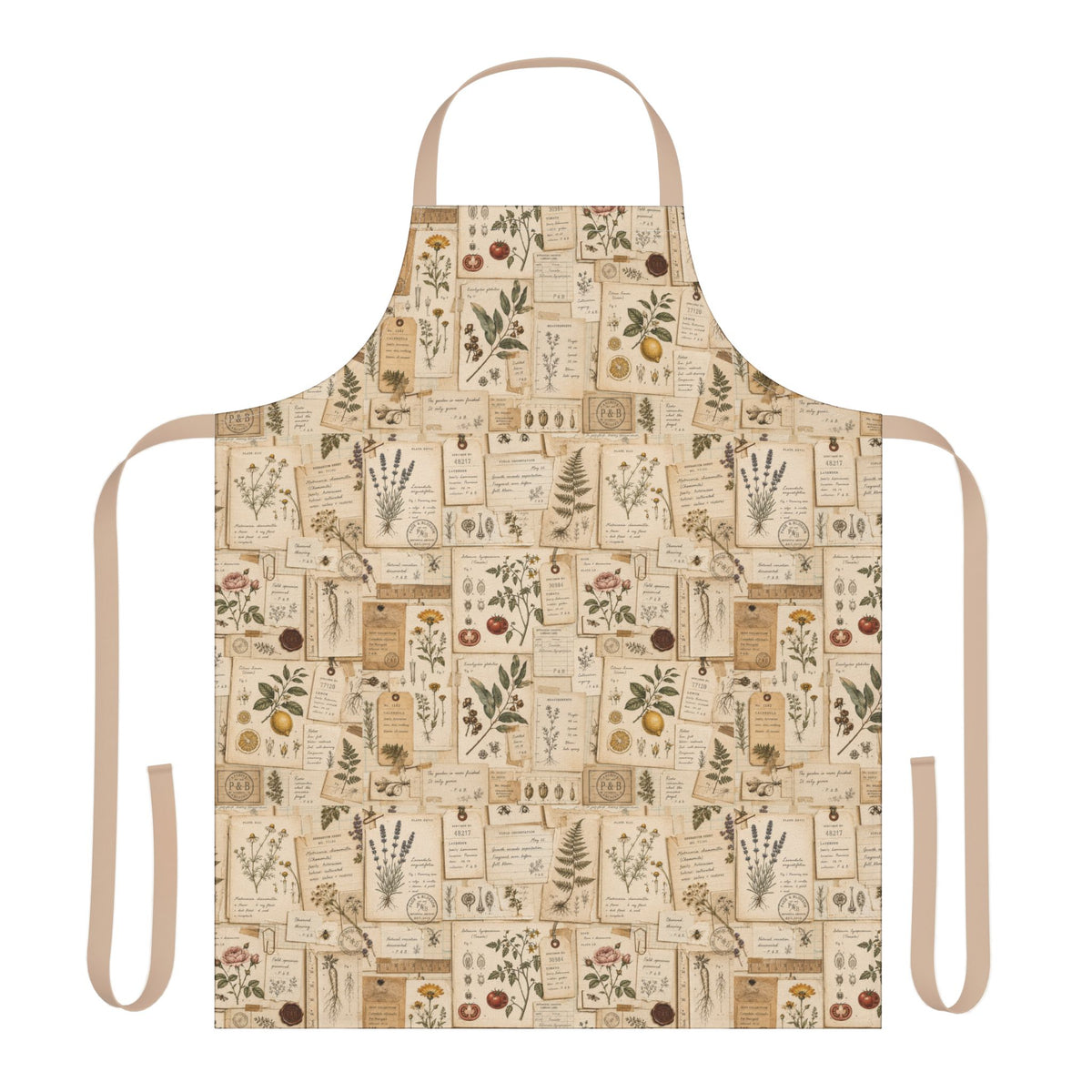 Vintage Botanical Studies Kitchen Apron