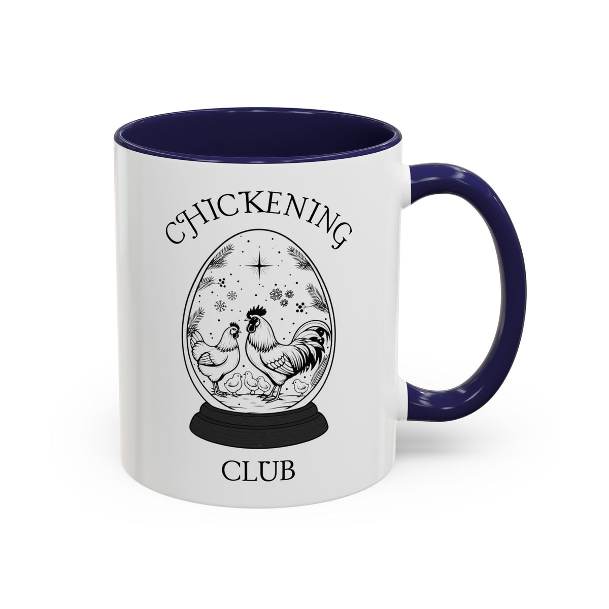 Chickening Club Winter Wonderland Snow Globe Ceramic Accent Mug