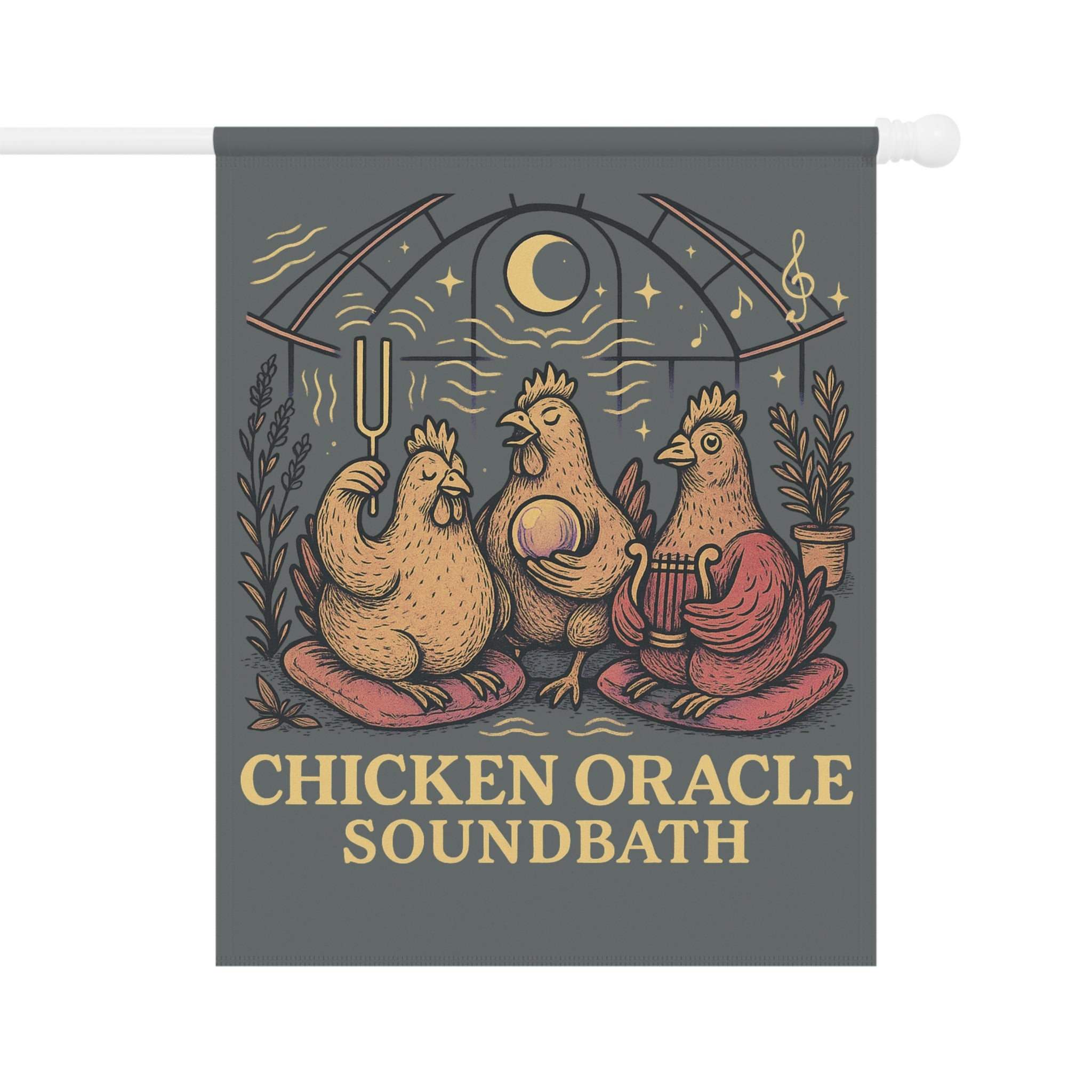 Chicken Oracle Soundbath Garden Banner