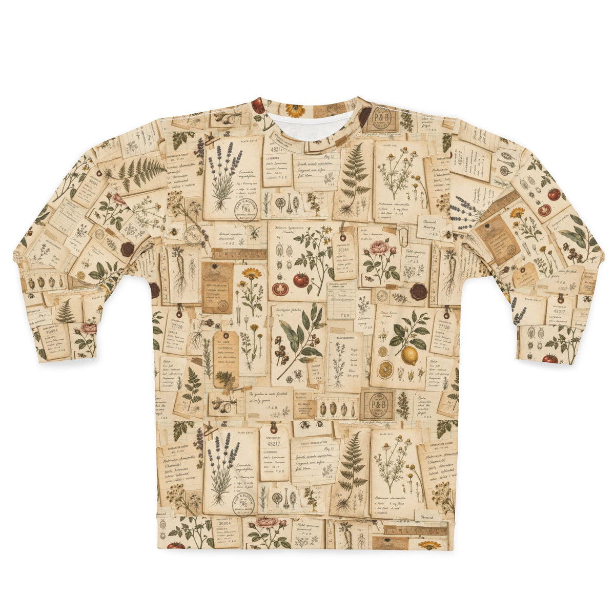 Botanical Herbarium Collage Sweatshirt
