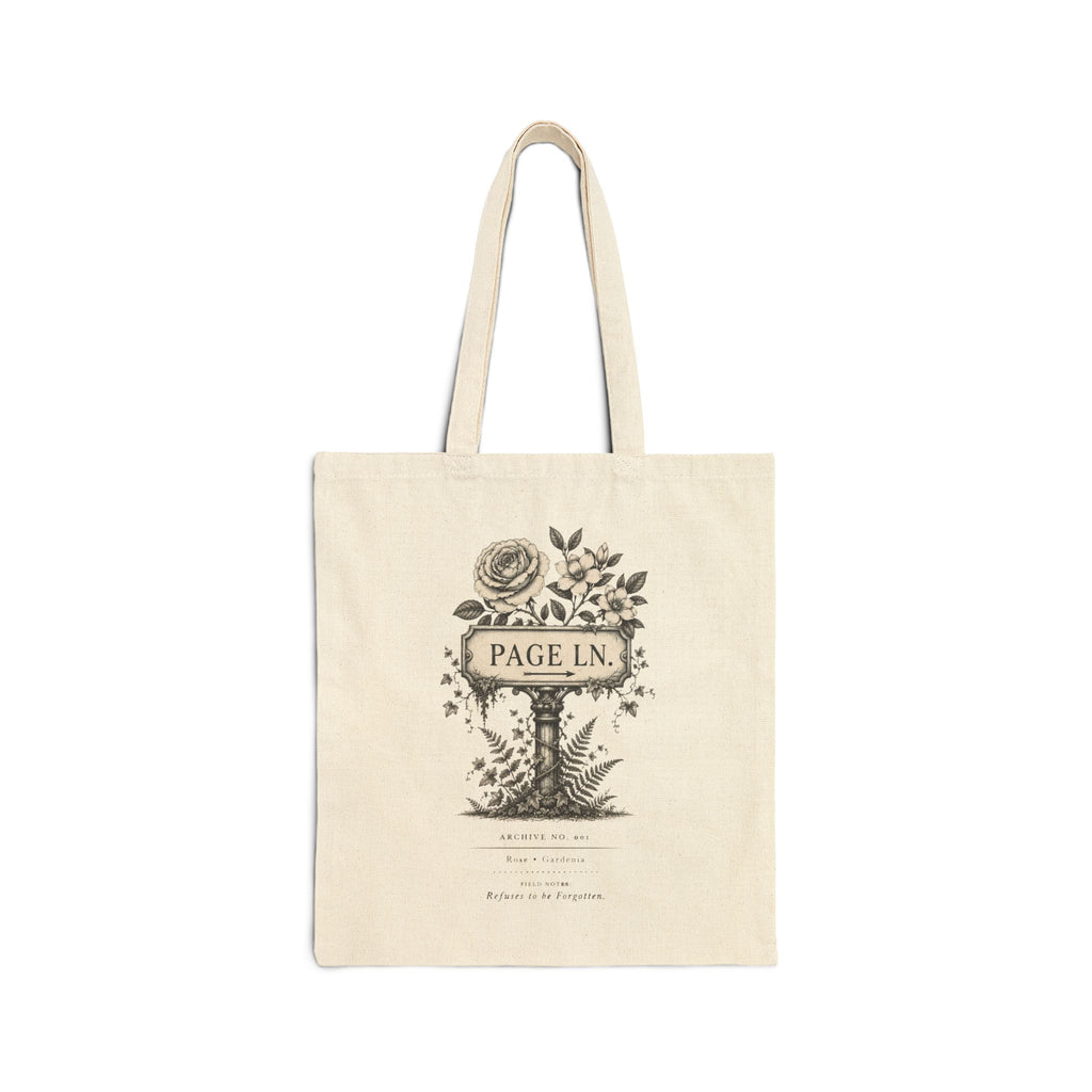 PAGE LN Vintage Botanical Cotton Canvas Tote Bag