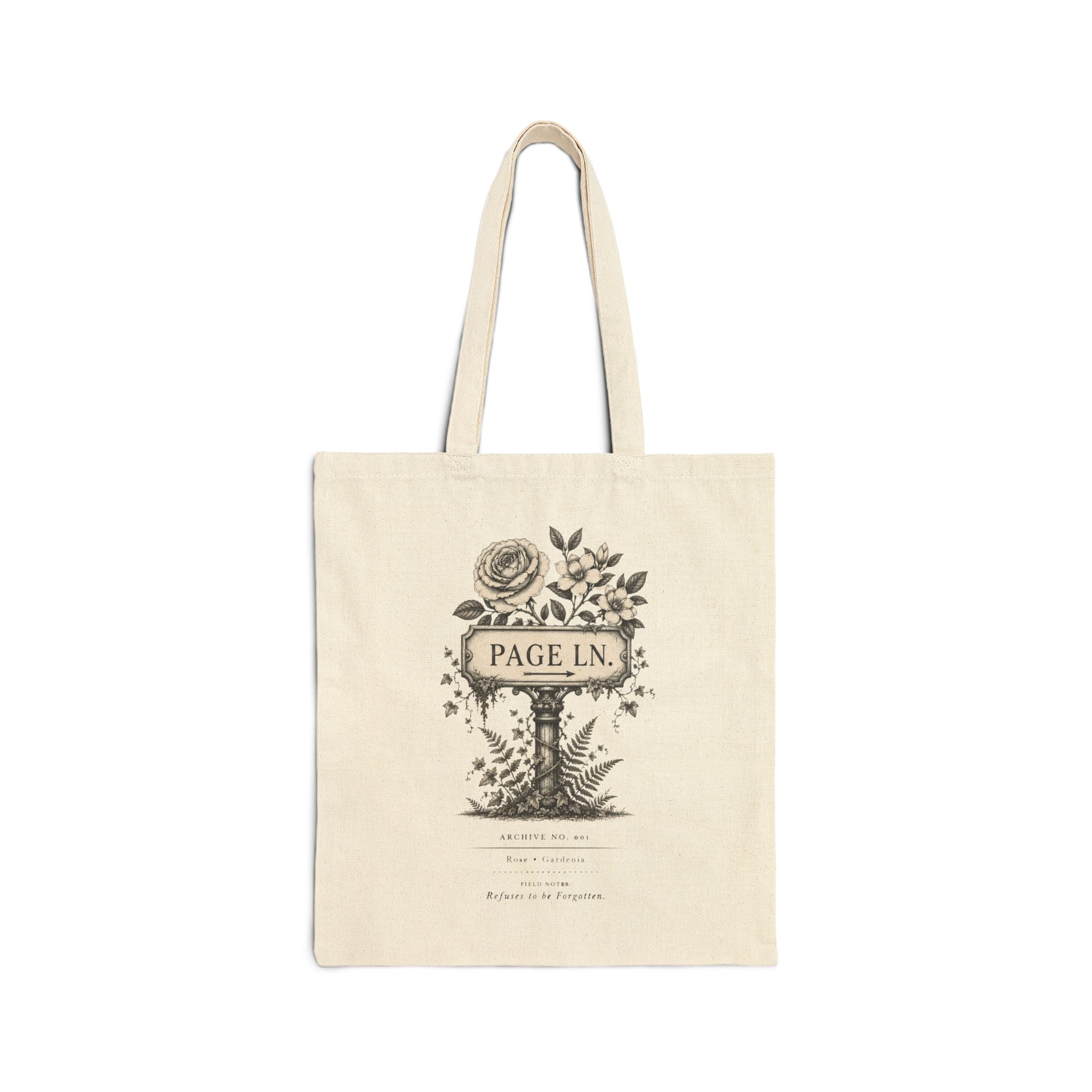 PAGE LN Vintage Botanical Cotton Canvas Tote Bag