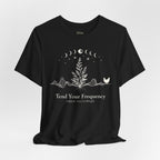 Tend Your Frequency: Adjust Accordingly Moon Phase Botanical Tee