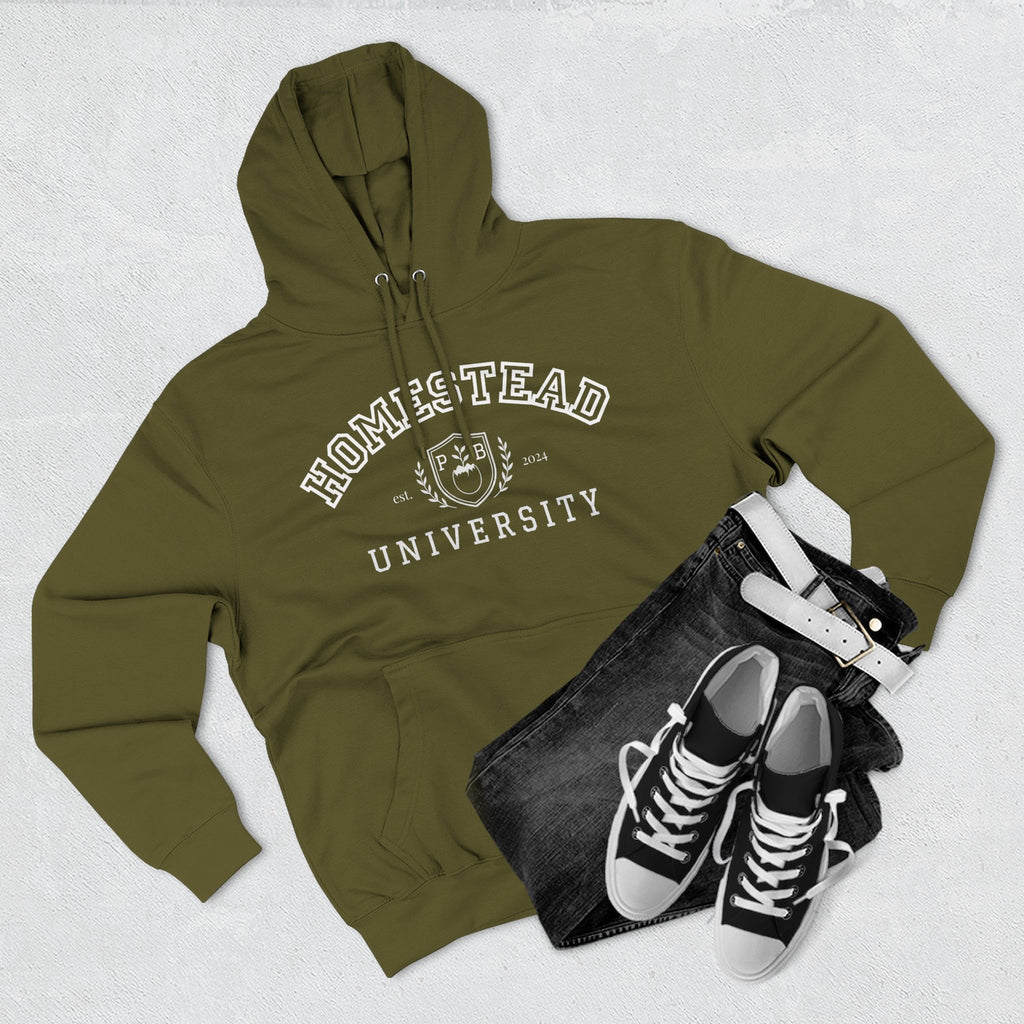 Homestead University Hoodie — Cozy Collegiate Fleece Pullover