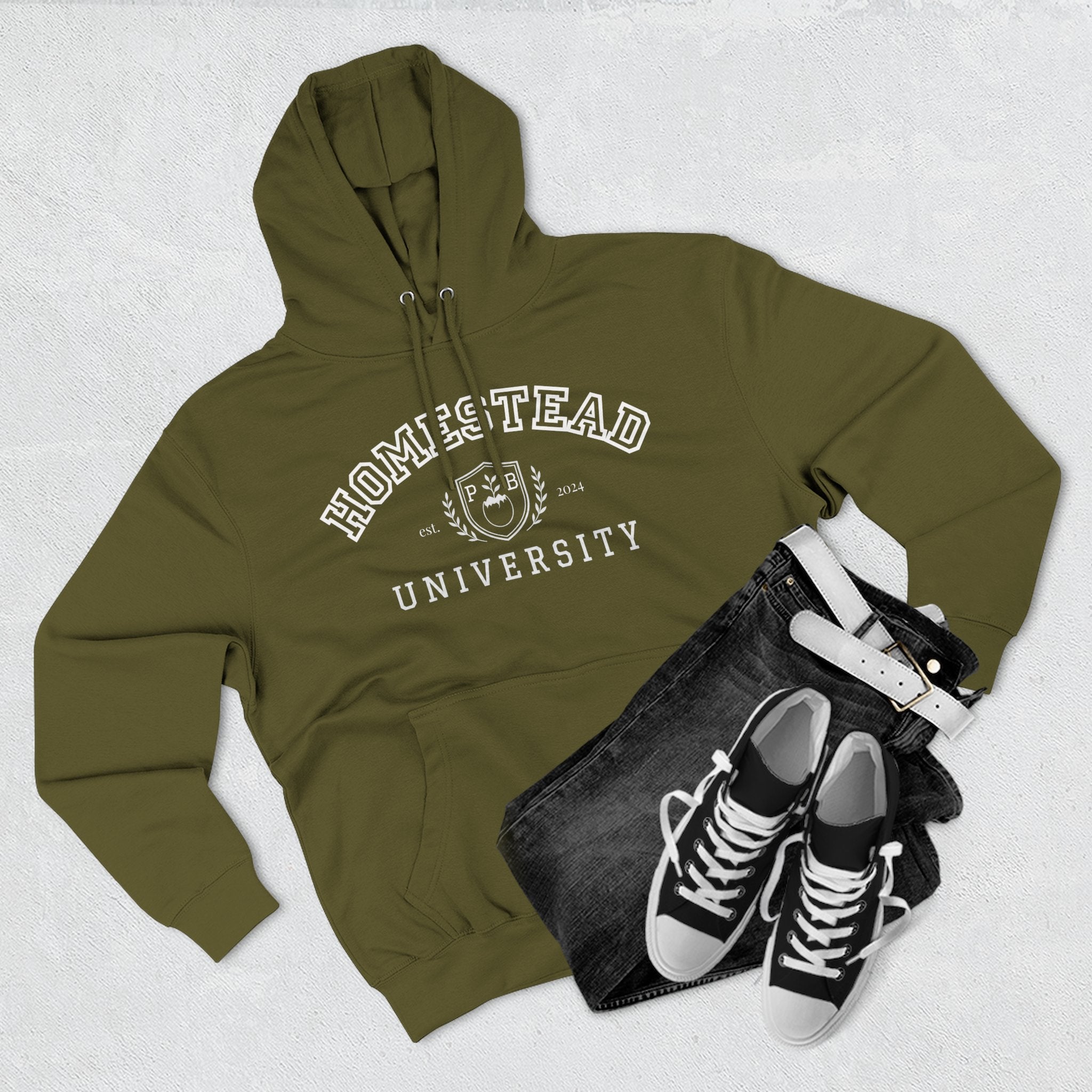 Homestead University Hoodie — Cozy Collegiate Fleece Pullover