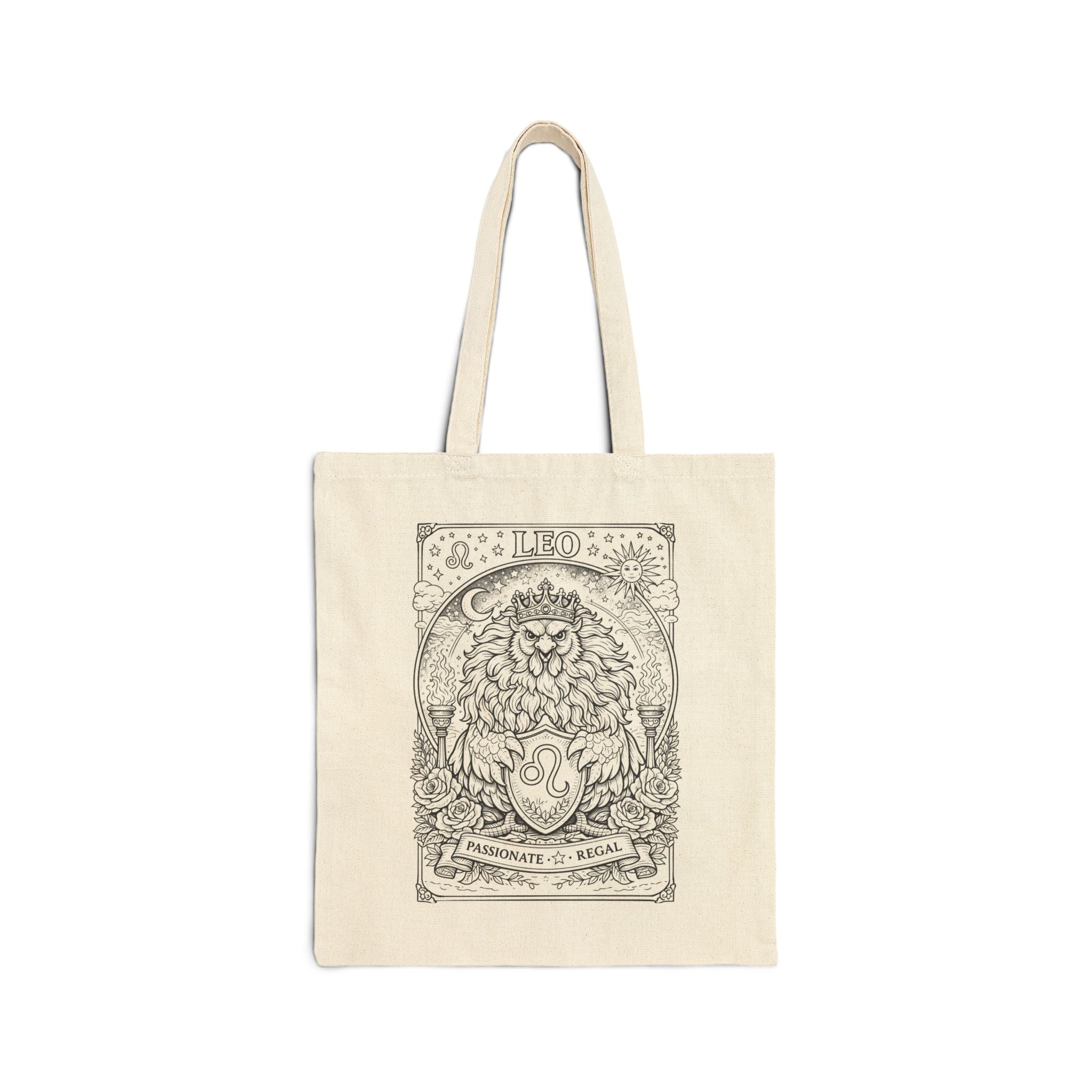 Leo Chicken Lion Zodiac Coloring Canvas Tote Bag