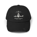 Tend Your Frequency: Adjust Accordingly Botanical Moon Phase Distressed Cap