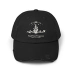Tend Your Frequency: Adjust Accordingly Botanical Moon Phase Distressed Cap