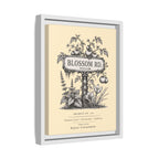 BLOSSOM RD. Vintage Botanical Street Sign Print Framed Canvas Art