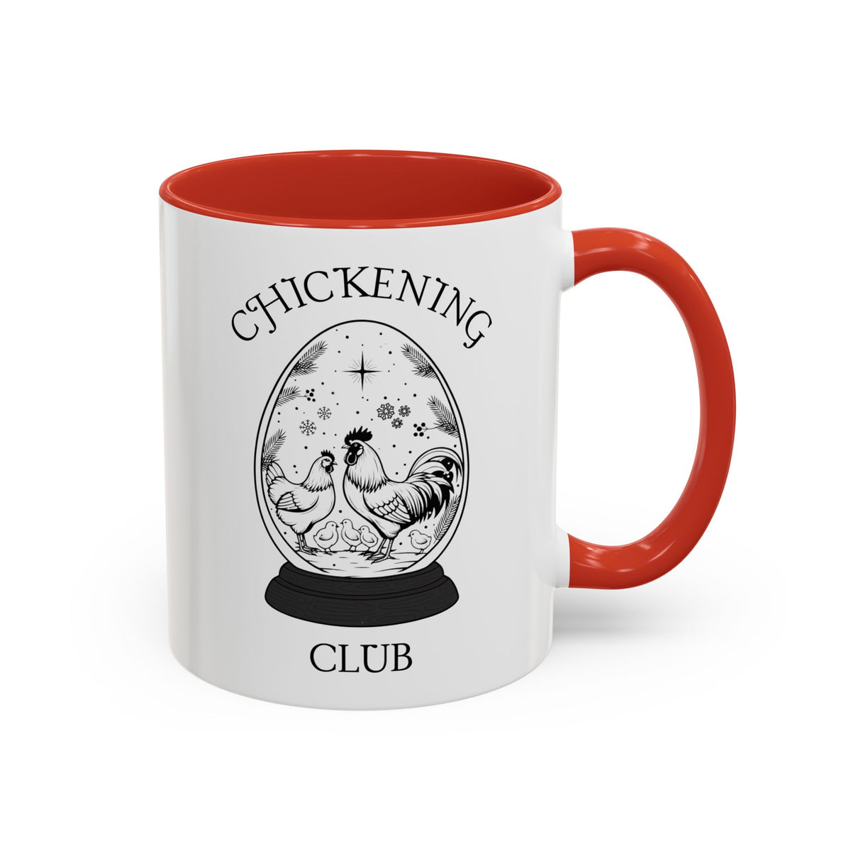 Chickening Club Winter Wonderland Snow Globe Ceramic Accent Mug