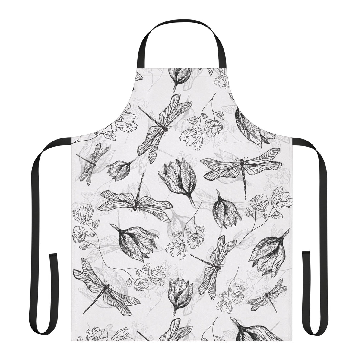 Floral Dragonfly Kitchen Apron