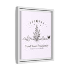 Tend Your Frequency: Adjust Accordingly Botanical Moon Phase Framed Canvas Print