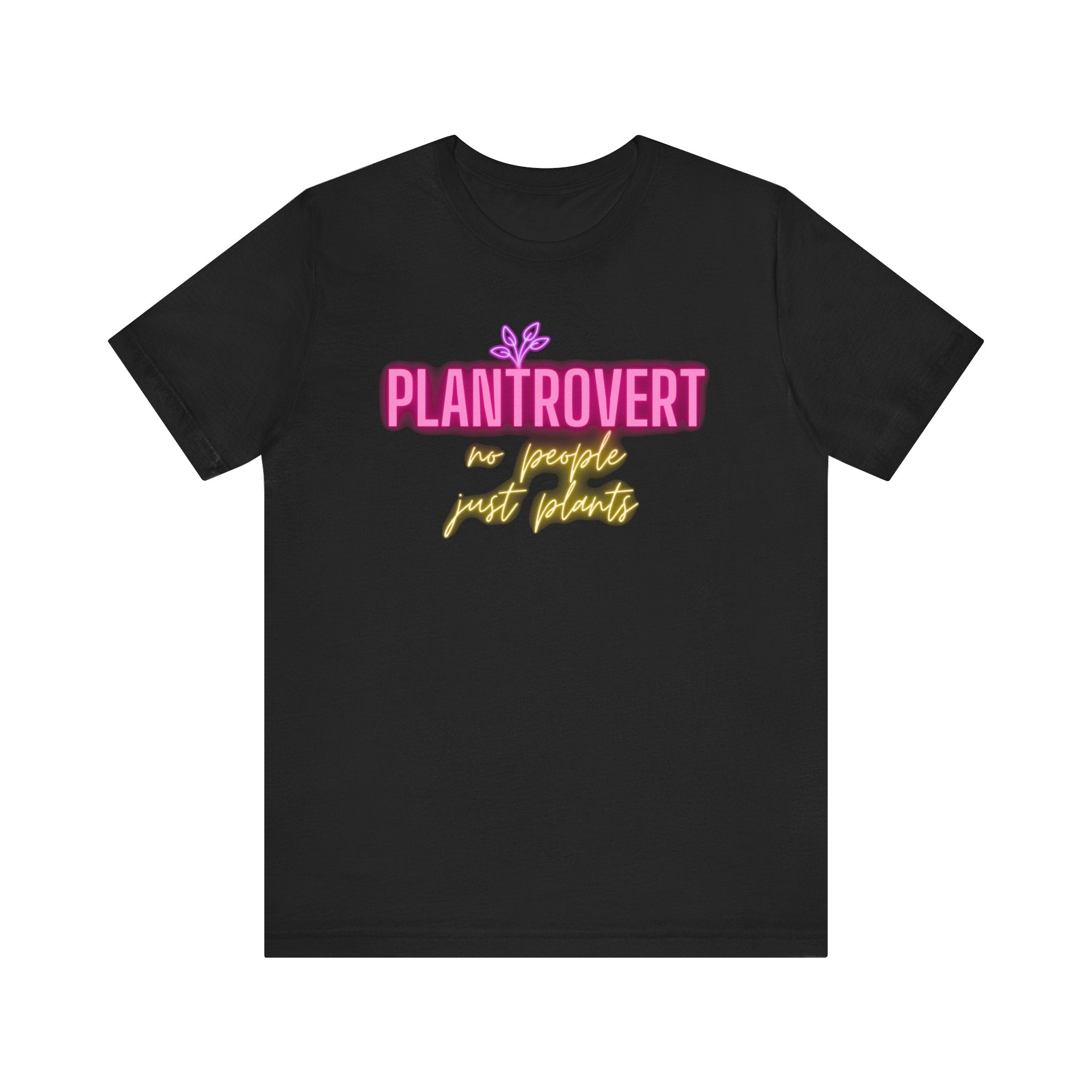 Plantrovert No People Just Plants Neon Unisex Jersey T-shirt