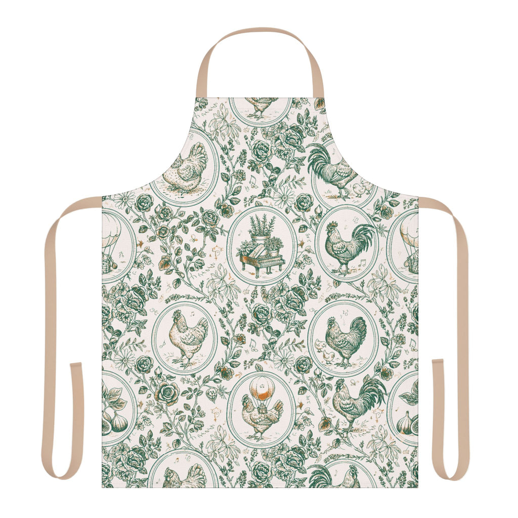 Botanical Coop Toile Vintage French Farmhouse Apron