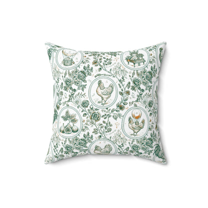 Botanical Coop Toile Accent Pillow
