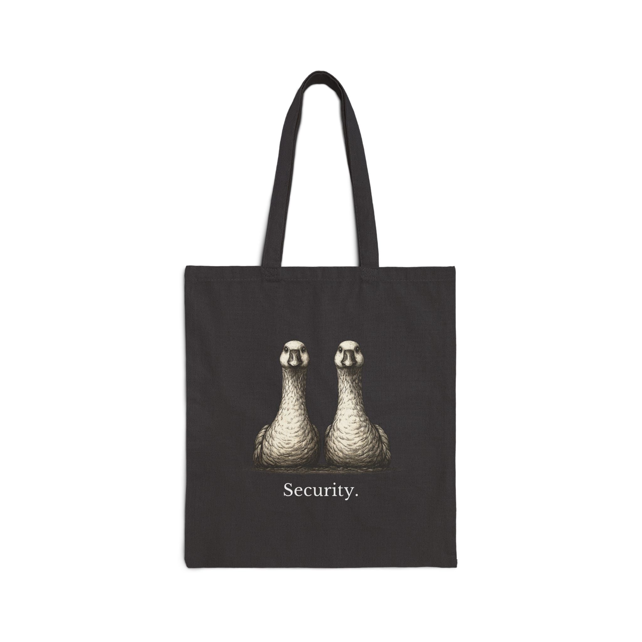 Security Geese Tote Bag — Vintage Illustration Cotton Canvas