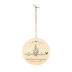 Tend Your Frequency: Adjust Accordingly Botanical Moon Phase Wood Sign Wall Art