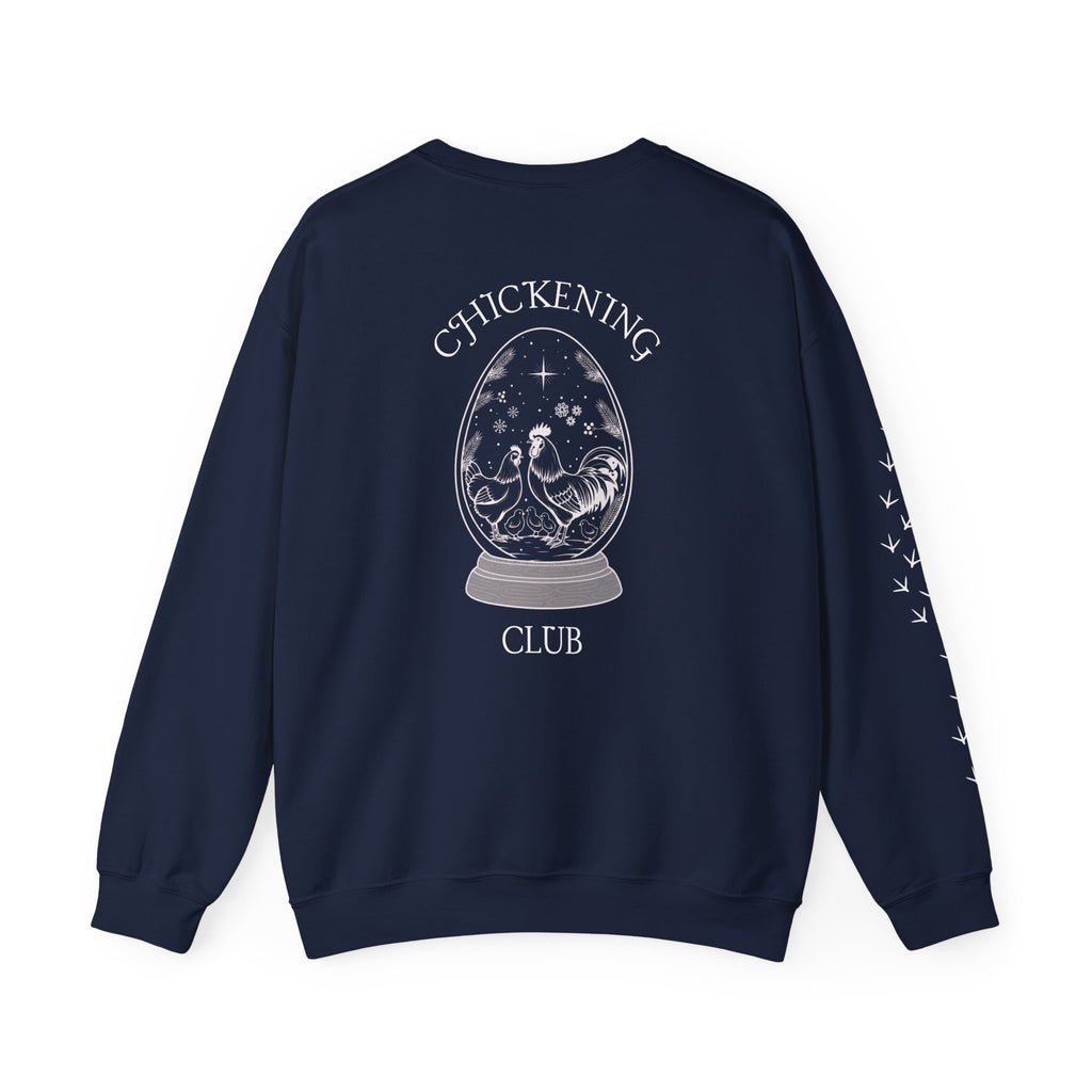 Chickening Club Winter Wonderland Snow Globe Crewneck Sweatshirt