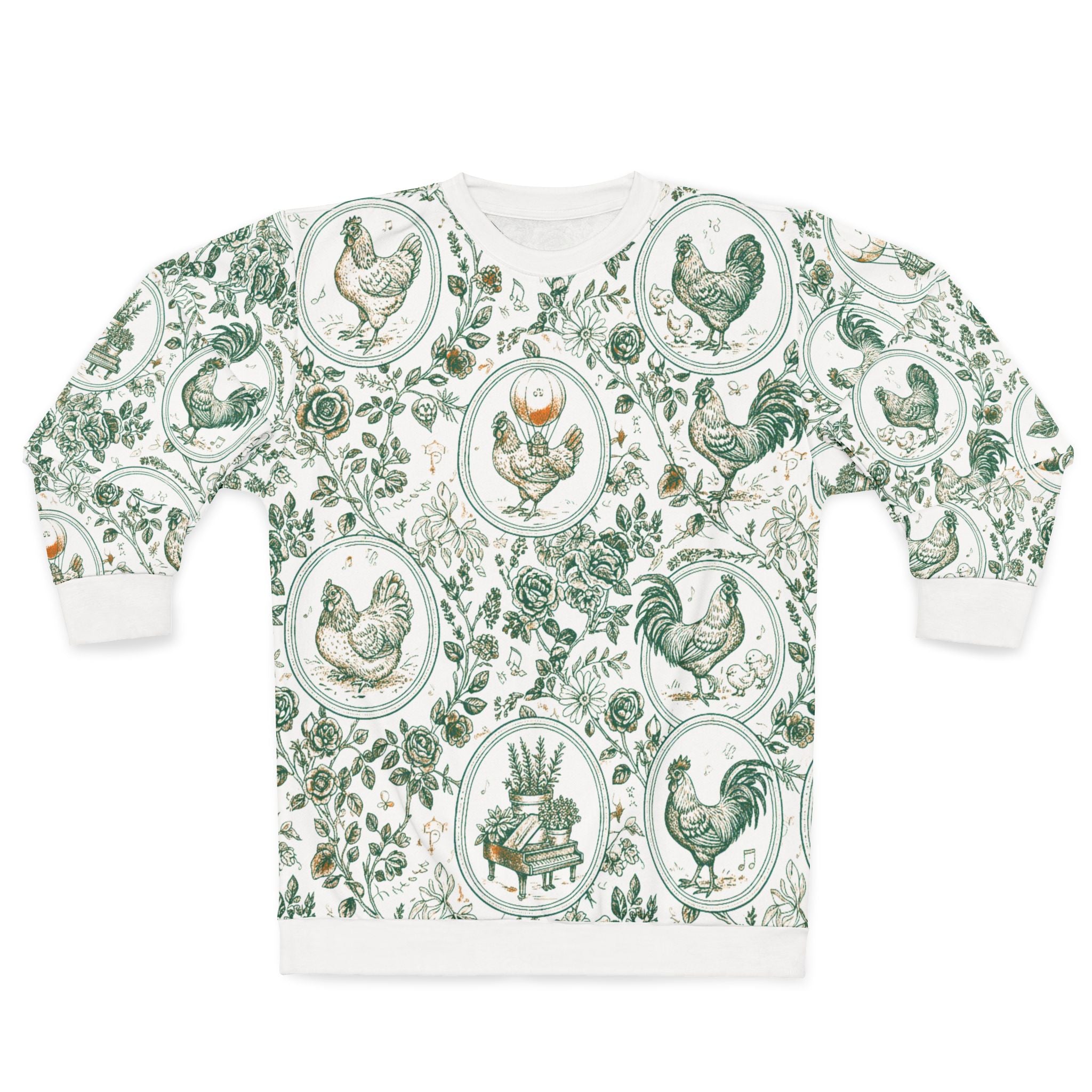 Botanical Coop Toile Vintage Farmhouse Sweatshirt