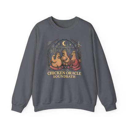 Chicken Oracle Soundbath Sweatshirt Cozy, Cosmic, Cluckin’ Enlightened