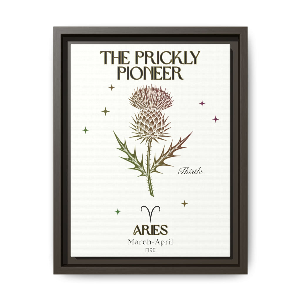 Aries The Prickly Pioneer Thistle Framed Matte Canvas