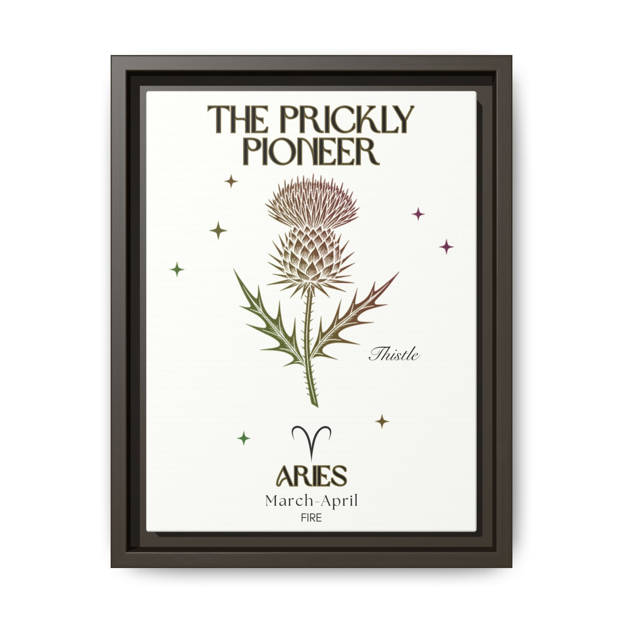 Aries The Prickly Pioneer Thistle Framed Matte Canvas