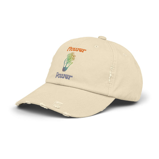 Flower Power Distressed Cap: Bloom & Behold