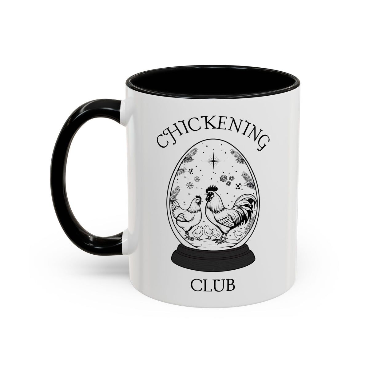 Chickening Club Winter Wonderland Snow Globe Ceramic Accent Mug