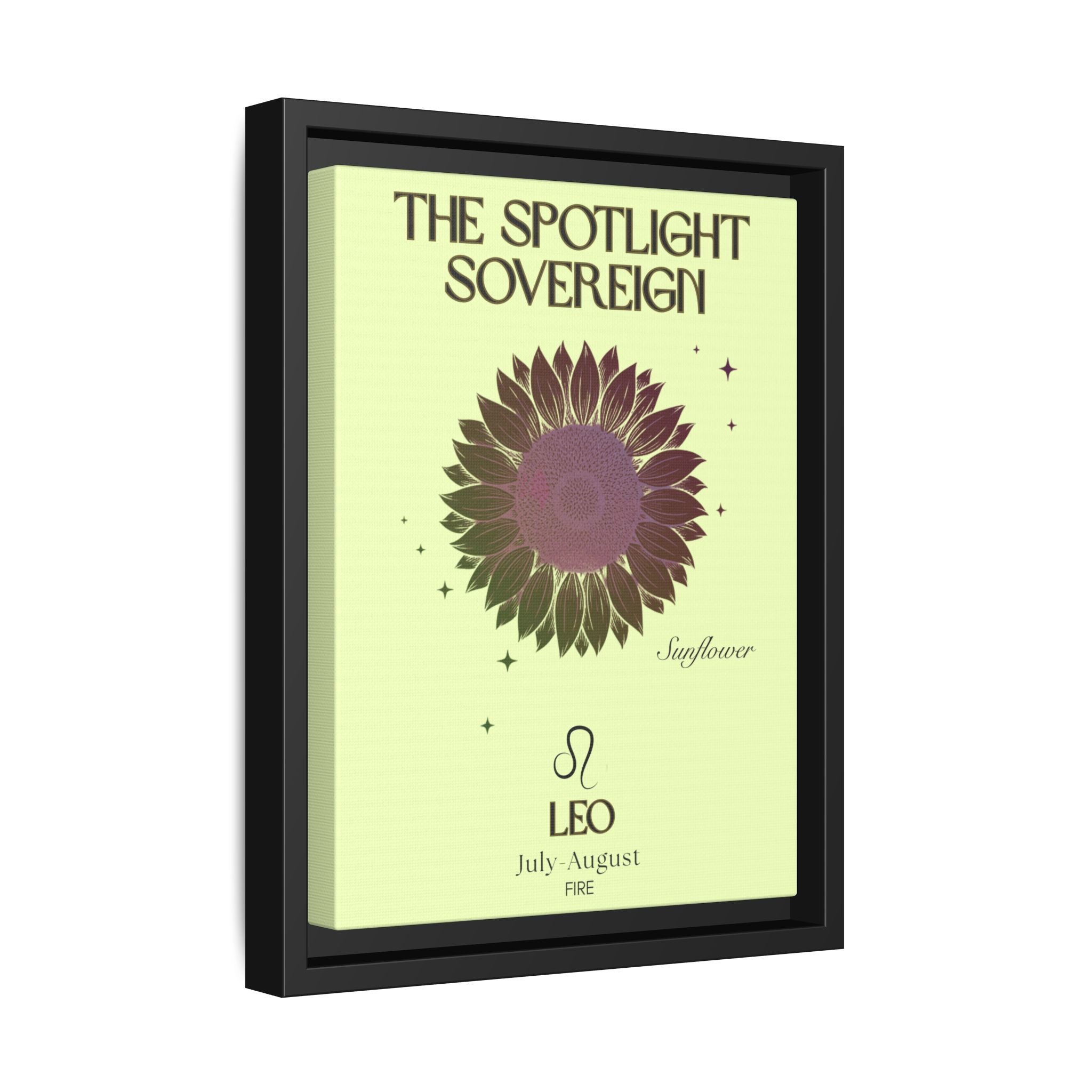 Leo The Spotlight Sovereign Sunflower Matte Canvas, Framed