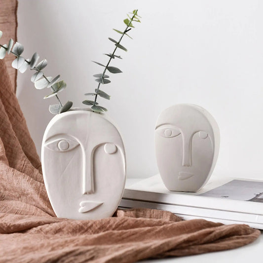 Human Face Expression Plant Vase